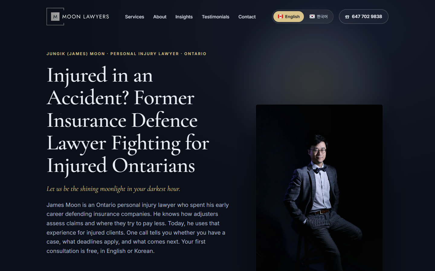 Moon Lawyers website, Law