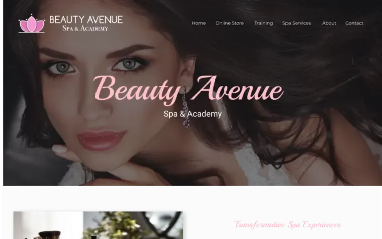 Beauty Avenue Spa website