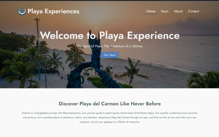 Playa Experiences website