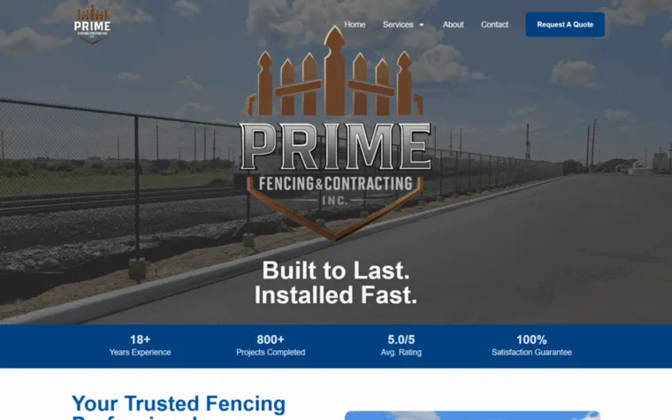 Prime Fencing website